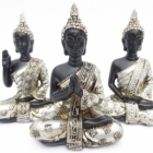 Großhandel Buddha-Statuen > Buddha Silber/Schwarz Großhandel