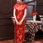Kleidung Großhandel - Import & Export > Langes Chinesisch Kleid - Qipao ( kurze Hülse) Großhandel