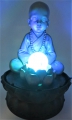 Meditations Led beleuchtung Mönch Brunnen klein mit kugel