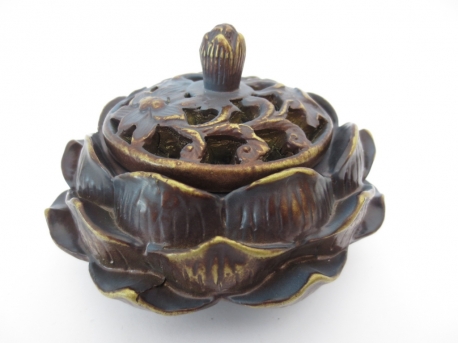 Lotus incense/conesburner braun/gold