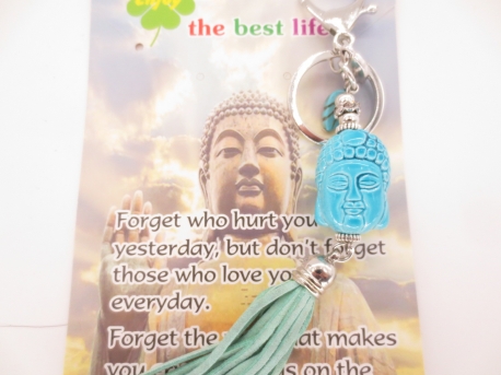 Buddha Kopf keychain blau