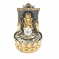 Großhandel - Meditation LED-Beleuchtung Ganesha in Wand und Münzen Goldbrunnen klein