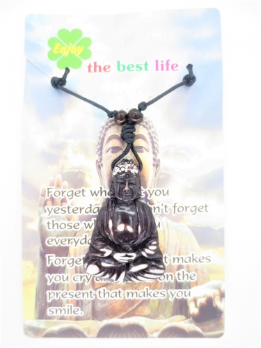 Großhandel - Braune Meditation Buddha Halskette