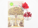 Tree of Life keychain amethyst rote Koralle mit eule