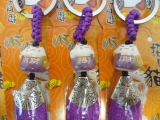 Glückskatze Schlüsselanhänger set von 6 lila