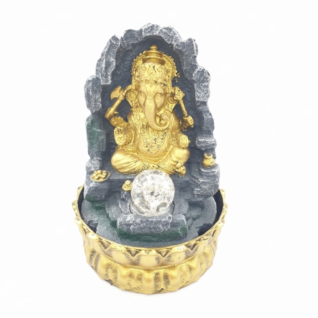 Großhandel - Meditation führte Beleuchtung Ganesha im Wand-Goldbrunnen klein