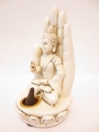 Räucherstäbchenhalter weiße Buddha mit hand mittel