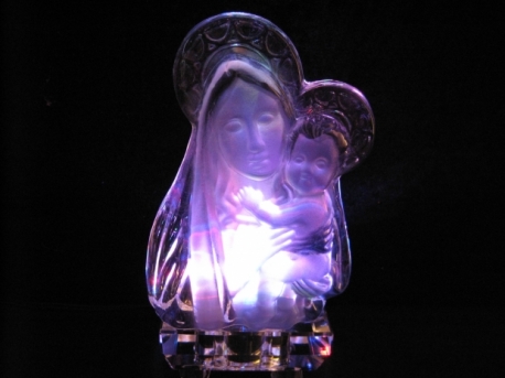 Kristall platt Maria mit Kind
