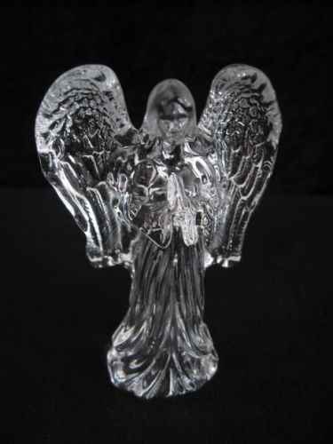 Kristall-Statue betender Engel weiß