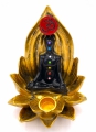 Lotus 7 Chakra-Meditation OM Räucherstäbchenhalter Gold