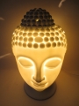 Weißer Buddhakopf Lampe / Ölbrenner (groß)
