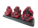 grosshandel - Buddhas Red auf Platte sitzend Hören, Sehen, Schweigen