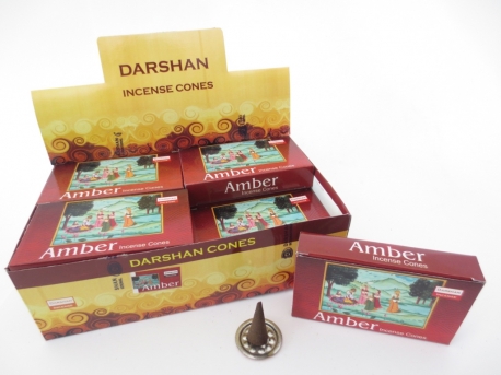 Darshan Räucherstäbchen in Kegelform Amber