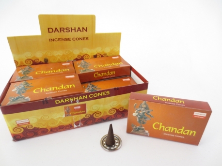 Darshan Räucherstäbchen in Kegelform Chandan
