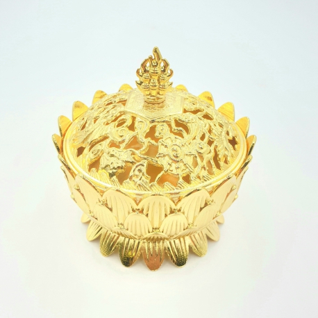 Großhandel - Tibetan Lotus Weihrauch (Korn) Brenner Messing Large Gold