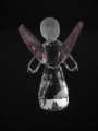 Kristall-Statue stehender Engel rosa