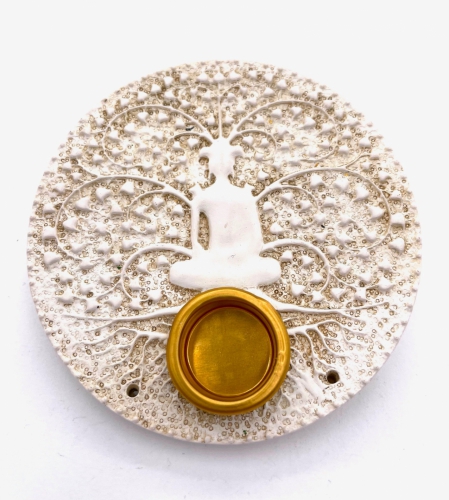 Meditation Räucherstäbchenhalter rund Weiß (6 Stück)