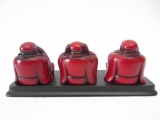 grosshandel - Buddhas Red auf Platte sitzend Hören, Sehen, Schweigen