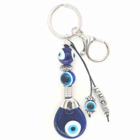 Großhandel - blau Evil Eye Schlüsselring Glück (6pcs)
