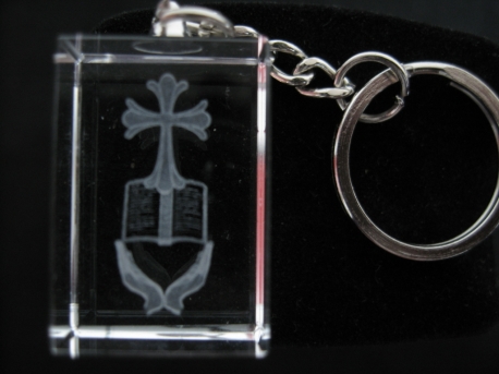 Kristallener Schlüsselanhänger Bibel mit Kreuz (12 Stücke)