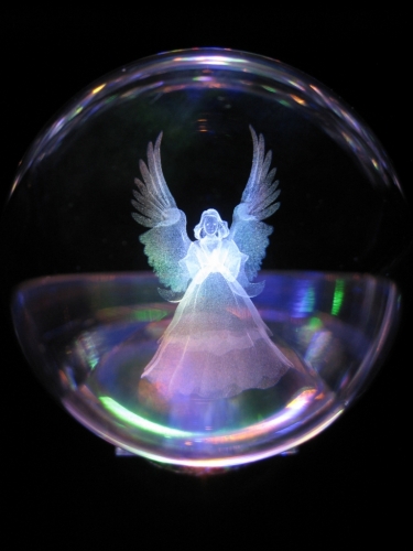 10cm Kristall-Laserkugel engel