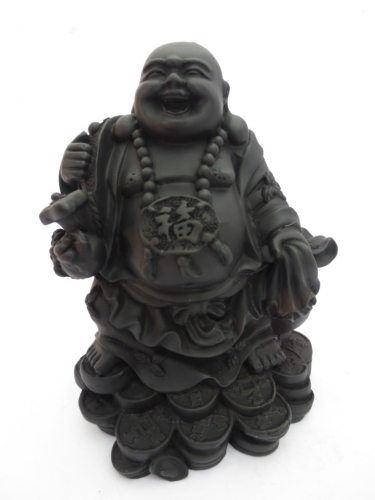 Grosshandel - Buddha schwarz steht auf münzen, groß