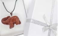 Luxus Elefant Anhänger Halskette - Goldstein