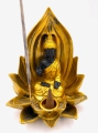 Lotus Tibetan Buddha Räucherstäbchenhalter Gold