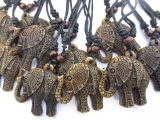 Polystone Elefant Halskette set von 12 braun 