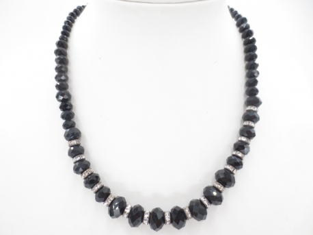 Kristall Halskette mit diamant schwarz