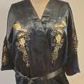 Großhandel - Long Kimono Dragon Luxe schwarz