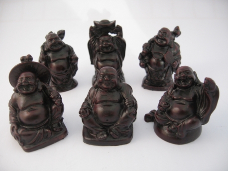 Grosshandel - 5cm Buddha Set Rot 6 Stück