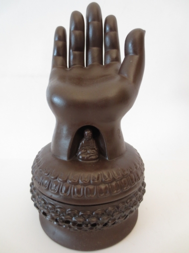 Kegel Räucherstäbchenhalter Buddha und Hand