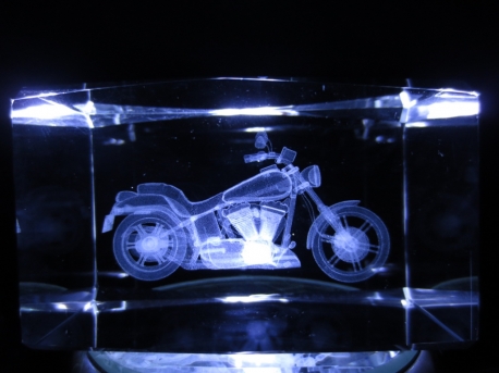 3D Laserblock mit Motorrad
