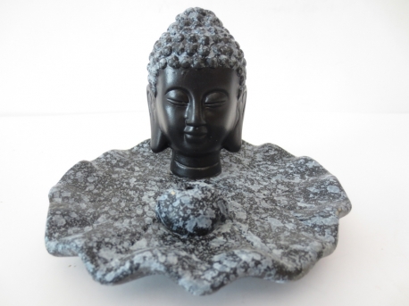 Buddha Räucherstäbchenhalter grau