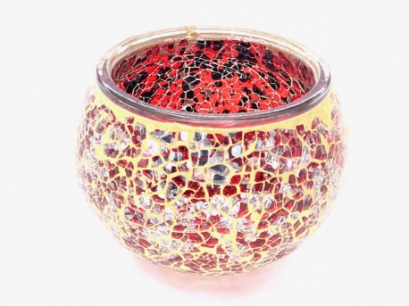 Großhandel - Mosaik Teelichthalter rot