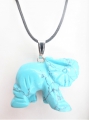 Luxus Elefant Anhänger Halskette - Turquoise