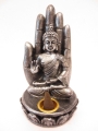 Räucherstäbchenhalter silber Buddha mit hand mittel