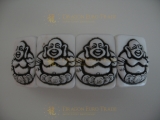 Armband mit lachenden Buddhas in weiß II