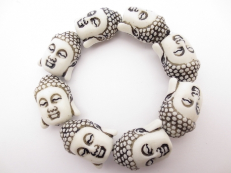 Armband mit Meditation Buddhas in weiß