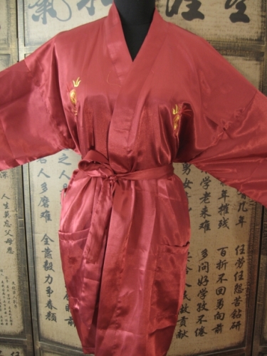 Kurzer Kimono, Drache (bordeaux-rot)