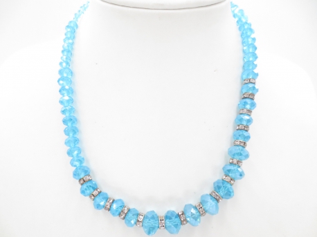 Kristall Halskette mit diamant blau