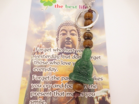 Buddha keychain grun