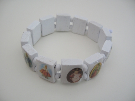 Armband mit Heiligen 12 Stück (weiß)