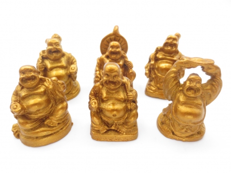 Grosshandel - 3cm mini Buddha Set bronze 6 Stück