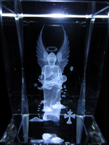 3D Laserblock Engel mit Kinder