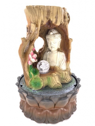  Meditation führte Beleuchtung Buddha im Baumbrunnen groß