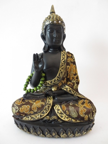 Thai Buddha mit Kette schwarz/gold