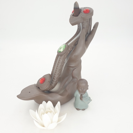 Großhandel - Backflow Weihrauchbrenner Yuni mit Buddha und Lotus