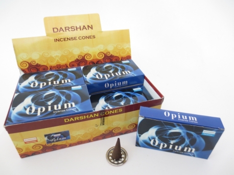 Darshan Räucherstäbchen in Kegelform Opium